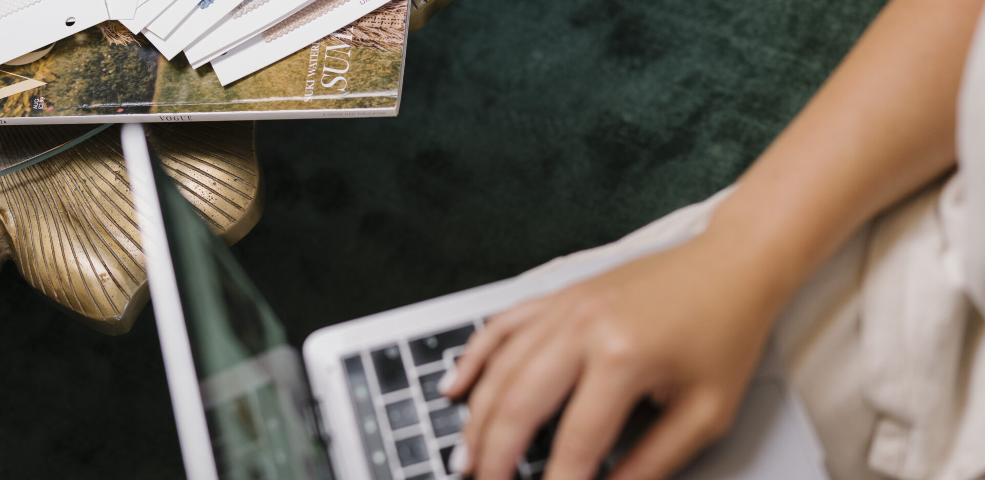 Person typing on laptop