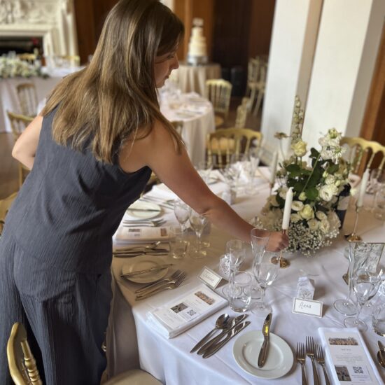 Moving candles on a wedding day